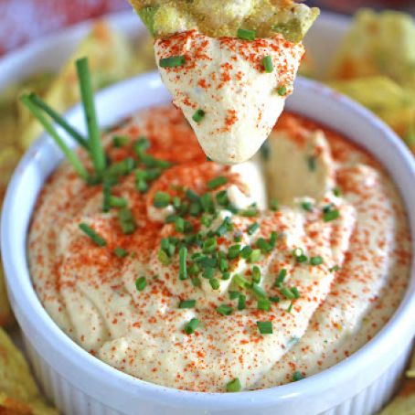 Deviled Eggs Dip with Chives and Paprika